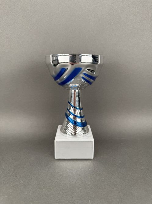 Huvudbild Pokal Lucas, Silver-Blå, 135mm, Diameter 80mm