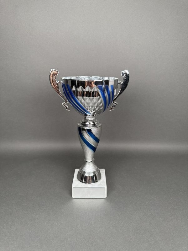 Pokal Jonathan, Silver-Blå, 285mm, Diameter 120mm