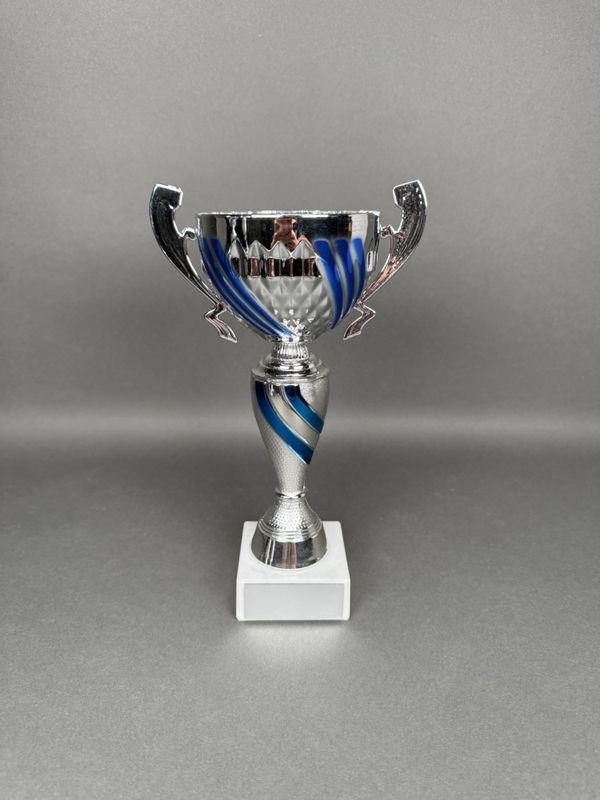 Pokal Jonathan, Silver-Blå, 255mm, Diameter 100mm